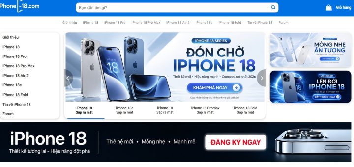 Phone-18.com: Điểm cập nhật thông tin mới nhất về iPhone 18 Pro